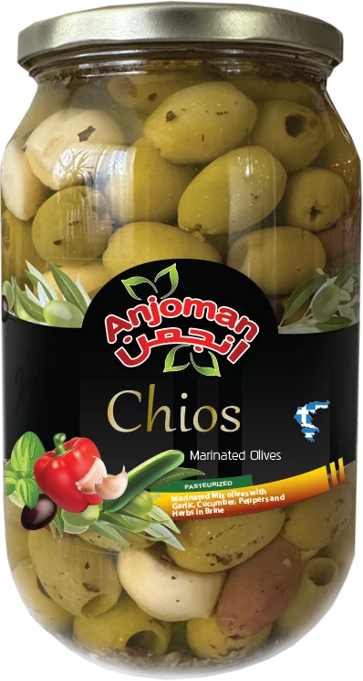 Litre jar of mixed cocktail olives