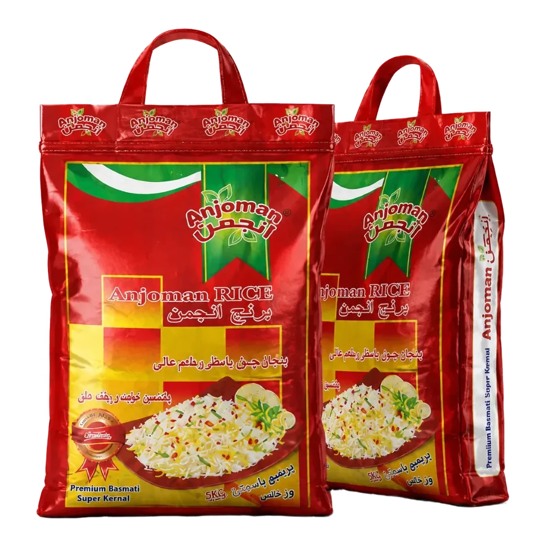 Super kernal basmati rice in red woven sacks