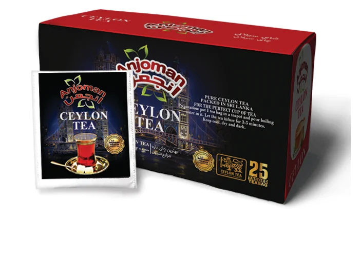 Foil enveloped Ceylon tea bags for hospitality
